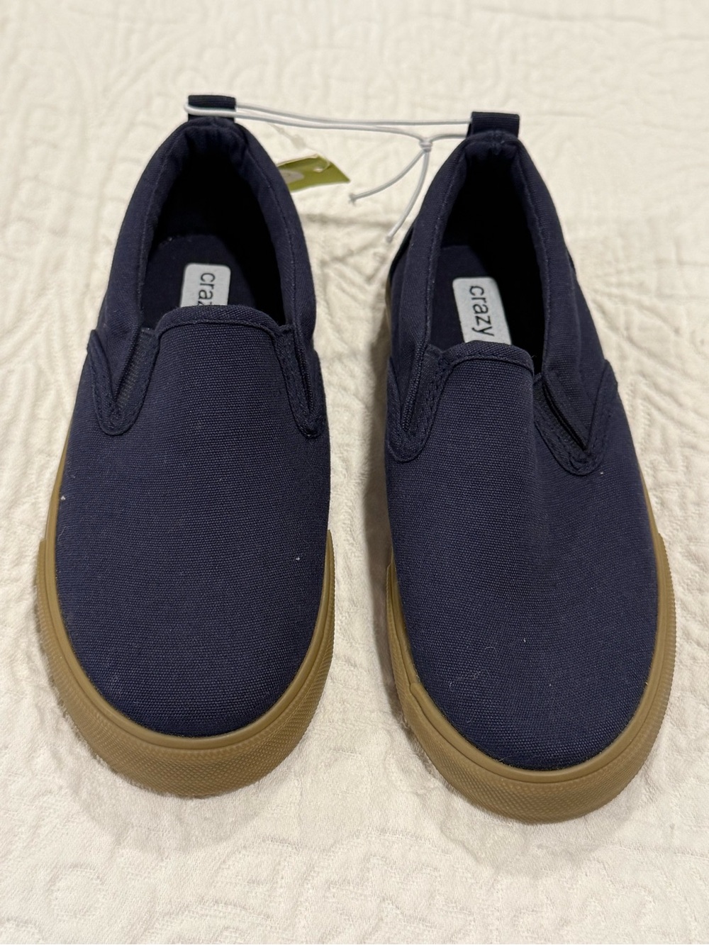 Crazy 8 Kids Slip-On Canvas Shoes navy blue girls 12 NEW